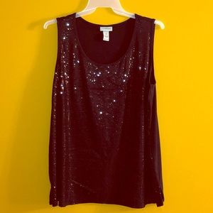 Black Sequin Tank Top